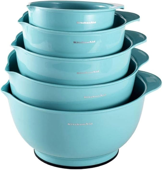 KitchenAid Classic Mixing Bowls, Set of 5, Aqua Sky 2