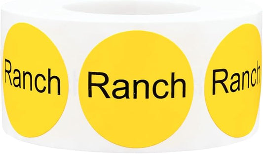 Ranch Deli Labels 1 Inch 500 Total Adhesive Labels