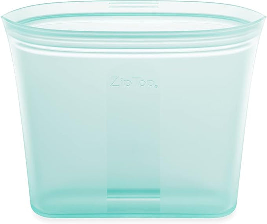 Zip Top Reusable Food Storage Bags | Sandwich Bag [Teal] | Silicone Meal Prep Container | Microwave, Dishwasher and Freezer Safe | Made in the USA