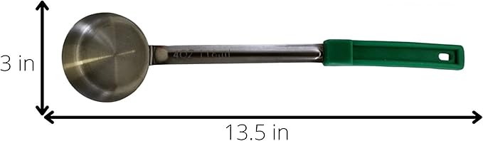 4 Ounce Solid Stainless Steel Portion Control Ladle Spoon for Measuring and Serving; Commercial Grade Serving Scoops [Pack of 2]