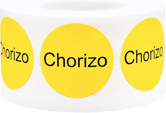 Yellow with Black Chorizo Circle Dot Adhesive Stickers, 1 Inch Round Labels, 500 Total Stickers
