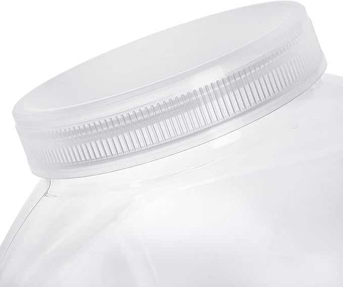 ZOOFOX 2 Pack Clear Plastic Jars, 1.5 Gallon Square Storage Containers with Screw-On Lids, Refillable Empty Jars for Kitchen & Household Storage of Dry Goods, Peanut, Candy, Airtight