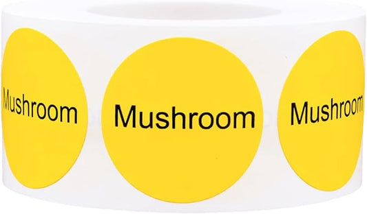 Mushroom Deli Labels 1 Inch 500 Total Adhesive Labels