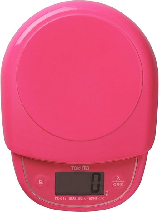 Tanita KD-313 PK Cooking Scale, Kitchen Scale, Cooking, Made in Japan, Digital, 6.6 lbs (3 kg), 0.4 oz (1 g) Unit, Pink