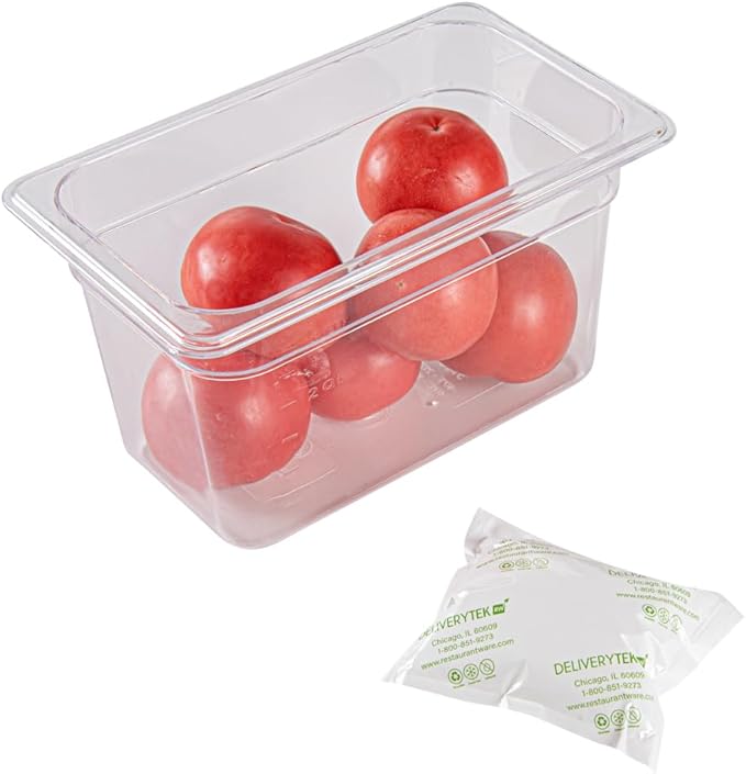 Restaurantware Delivery Tek 5.1 x 4.5 Inch Shipping Ice Packs 100 Durable Cold Packs - Easy-To-Use Design Leakproof Plastic Dry Ice Packs Reusable For Frozen Meat Vegetables or Beverages