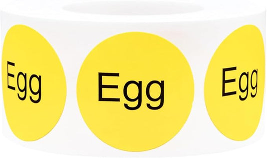 Yellow with Black Egg Circle Dot Adhesive Stickers, 1 Inch Round Labels, 500 Total Stickers