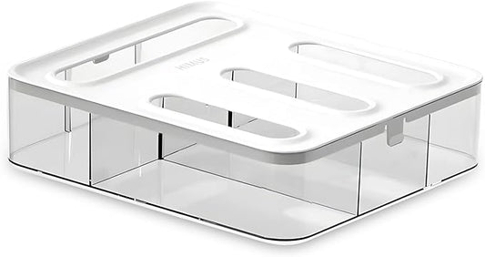 Food Storage Bag Organizer, 4 Slot Plastic Sandwich Bag Organizer for Kitchen Storage, Baggie Organizer for Drawer with Labels Included, Gallon, Quart, Sandwich, Snack, and Slider Bags
