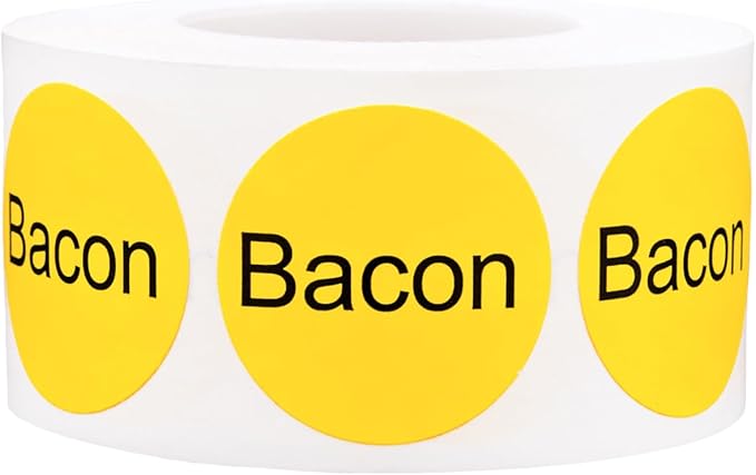 Bacon Deli Labels 1 Inch 500 Total Adhesive Labels