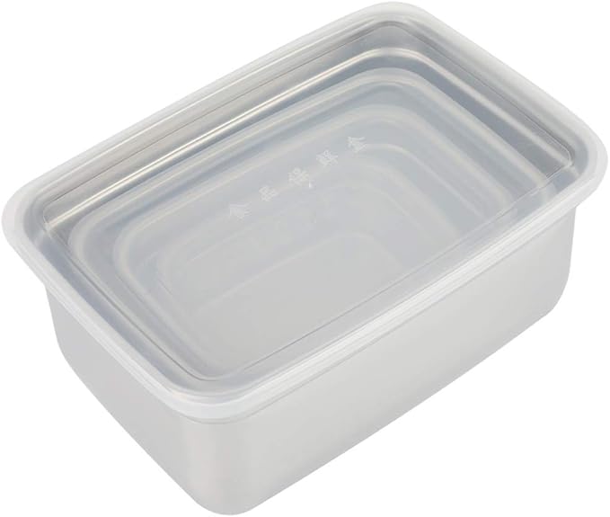 Fdit Food Container Sets,Stainless Steel Food Containers with Leakproof Lids Rectangle Food Storage Box 4Pcs