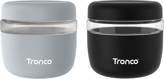 Tronco 24 oz Glass Lunch Bowl Container with Lid, Glass Food Storage Containers, Leak & Spill Proof, Soup & Stew Food Storage, Meal Prep, Airtight, Microwave Safe, BPA-Free - Ideal Gifts, 2Pack