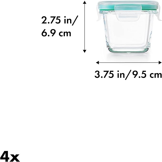 OXO Good Grips 16 Piece Glass Smart Seal Airtight Everyday Container Set & Good Grips 4-Piece Smart Seal Leakproof Mini Glass Container Set