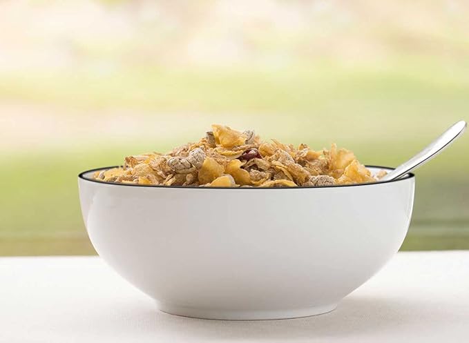 Hesen 40 Ounce Large Soup Bowls, Large Cereal Bowls, Large Pho Bowls, Durable Porcelain Rimmed Off-White Bowls Set of 4, 7 Inch