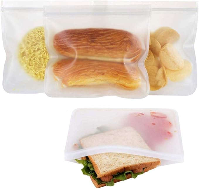 1/2 Gallon Freezer Bags Reusable Food Storage Bags for Vegetable, Liquid, Snack, Meat, Sandwich, 10.2x7.87 Inch, 10 Pack