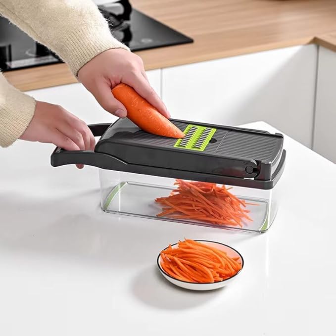 Vegetable Chopper, Multi 16 In 1 Manual Mandolin Fruit Vegetable Cutter Onion Dicer Veggie Slicer Vegetable Chopper, Cheese Slicer (16 in 1)