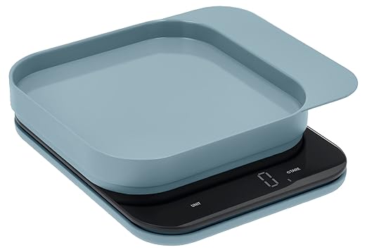 Mensura Kitchen Scale Accurate Measurements Made Effortless - Experience Precision Cooking with Battery - Powered Convenience - Requires 3 AAA Batteries for Reliable Performance (Dusty Blue)