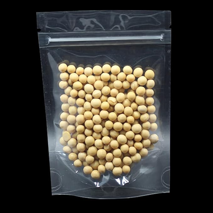 PABCK 100 Pack (Inside Size 3.15x2.87 inch) Clear Resealable Stand Up Bags Heat Seal Zipper Lock Reusable Storage Pouches for Zip Food Storage Lock Packaging with Tear Notches