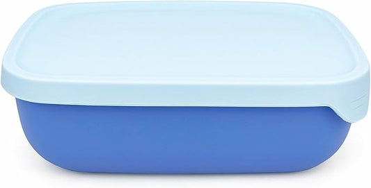 CARTINTS Silicone Lunch Box, Silicone Food Containers for Meal-Prep, Camping, Work, Silicone Bento Box with 3 Compartments and lid, Food Grade & Microwave Safe, 7.8'' x 5.5'', 1000ml