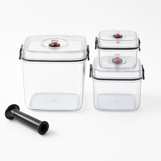 TFORESTER Vacuum Canister Set for Coffee, Tea, Dry Goods – 500ml 1200ml 3000ml Containers with Manual Pump&Time Chart – Food Storage,Bar Essentials, Espresso, Bulk Ground
