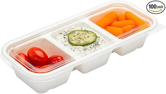 Restaurantware LIDS ONLY: Pulp Tek 9 x 4 Inch Lids For 17 Ounce Bagasse Containers 100 Airtight Lids For Take Out Containers - Food Containers Sold Separately Clear Plastic Lids For To Go Boxes