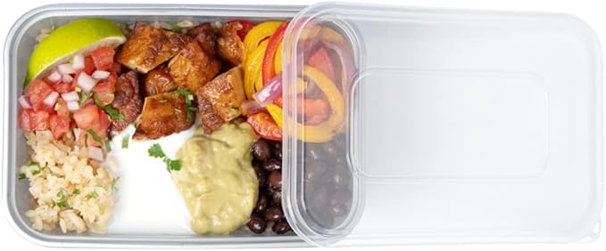 Restaurantware Futura 25 oz Rectangle Silver Plastic Take Out Container - with Clear Lid, Microwavable - 6 3/4" x 4 1/2" x 2 1/4" - 100 count box