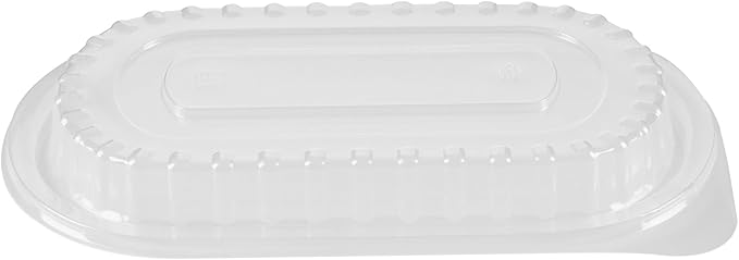 RW Base 32 Ounce Meal Prep Containers, 50 Microwavable To Go Containers With Lids - Disposable, Freezable, Black Plastic Oval Food Containers, Pack Hot And Cold Food, For Takeaway - Restaurantware
