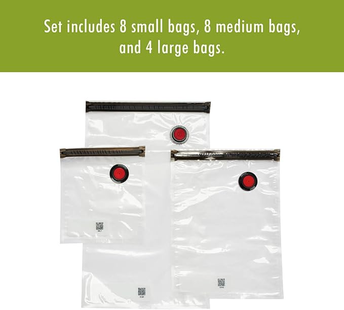 ZWILLING Fresh & Save 20-Piece Vacuum Sealer Bags, Sous Vide Bags - Assorted Sizes