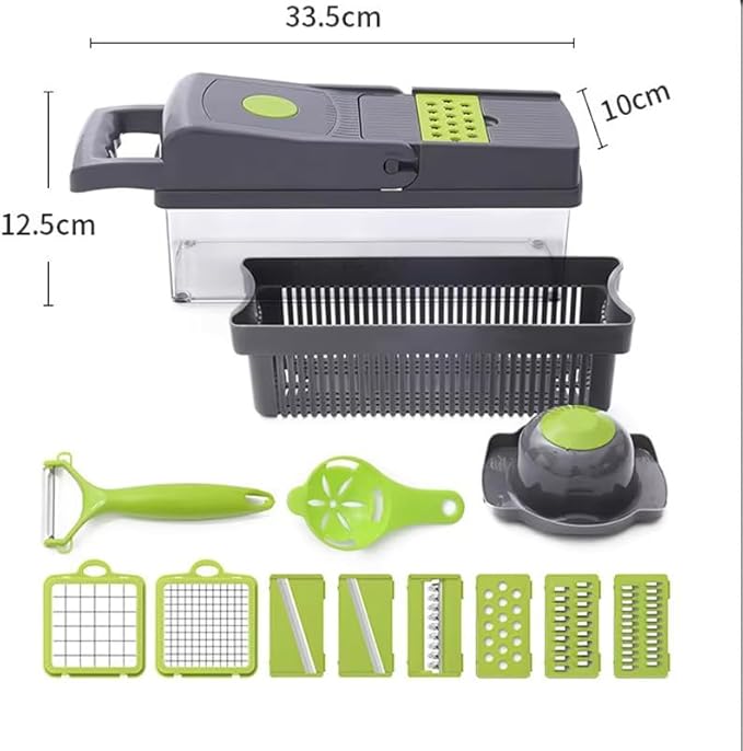 Vegetable Chopper, Multi 16 In 1 Manual Mandolin Fruit Vegetable Cutter Onion Dicer Veggie Slicer Vegetable Chopper, Cheese Slicer (16 in 1)