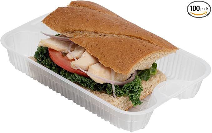 Restaurantware TRAYS ONLY: Futura 10 Ounce Trays For Meal Prep Containers 100 Microwavable Trays For 32 Or 37 Ounce Containers - Containers Sold Separately 1 Compartment White Plastic Food Trays