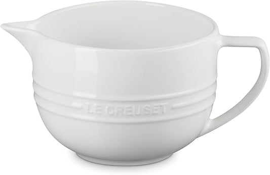 Le Creuset Stoneware Signature Batter Bowl, 3.25qt., White