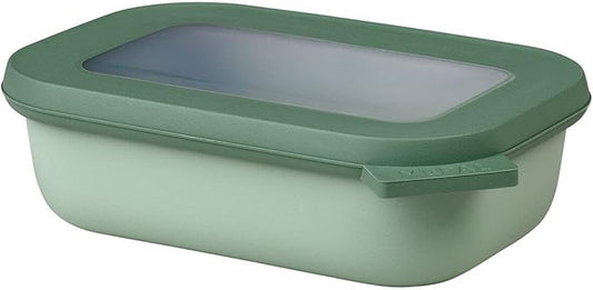 Mepal – Multi Bowl Cirqula Rectangular – Food Storage Container with Lid - Suitable as Airtight Storage Box for the Fridge & Freezer, Microwave Container & Servable Dish – 500 ml – Nordic Sage