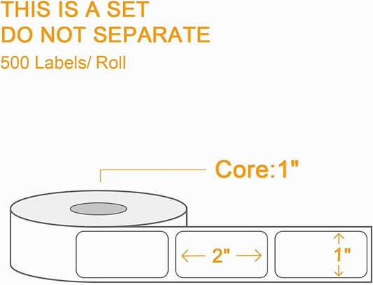 6 Rolls 1" x 2" Warning Label, This is a Set Do Not Separate Fluorescent Red FBA Packing Labels Permanent Adhesive (6 Rolls, 3000 Labels)