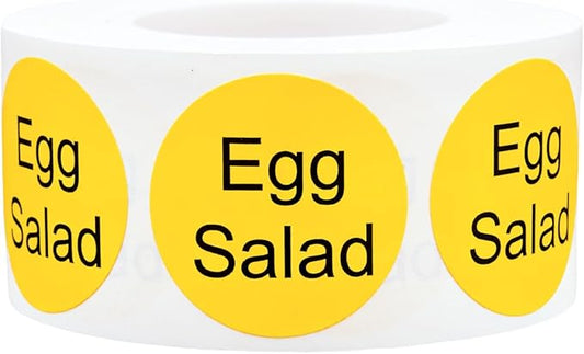 Yellow with Black Egg Salad Circle Dot Adhesive Stickers, 1 Inch Round Labels, 500 Total Stickers