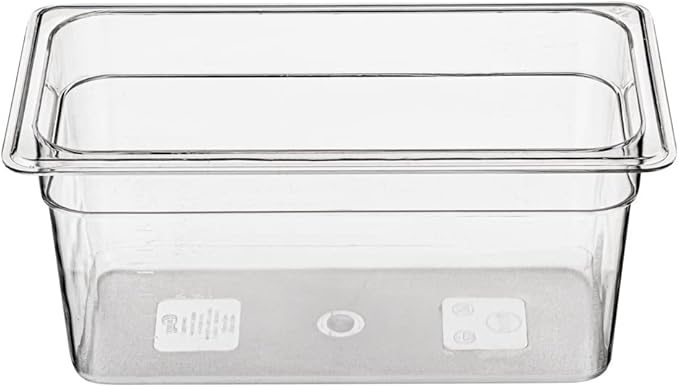 Restaurantware Met Lux 1/3 Size Food Storage Container 1 6 Inch Deep Proofing Box - Rectangle Graduated Measurements Clear Plastic Food Grade Storage Container Dishwashable Lids Sold Separately