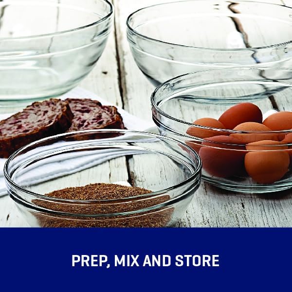 Anchor Hocking 10 Piece Mixing Bowl Set, Nesting Serving Bowls & Mixing Bowls (1 oz, 2 oz, 4 oz, 6 oz, 10 oz, 16 oz, 1 Qt, 1.5 Qt, 2.5 Qt, 3.5 Qt)