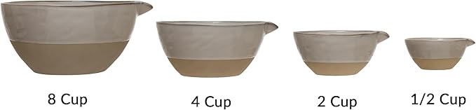 Creative Co-Op Stoneware White Batter Bowls (Set of 4)