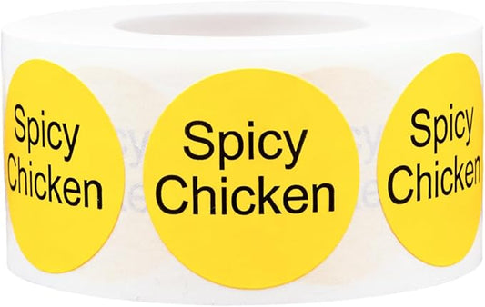 Spicy Chicken Deli Labels 1 Inch 500 Total Adhesive Labels