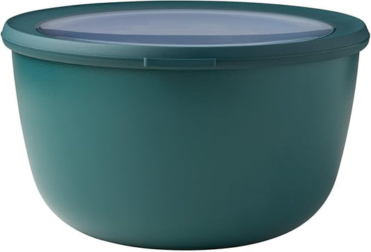 MEPAL, Cirqula Multi Food Storage and Serving Bowl with Lid, Food Prep Container, Nordic Green, 3.2 Quarts (3 Liters, 101 ounces), 1 Count