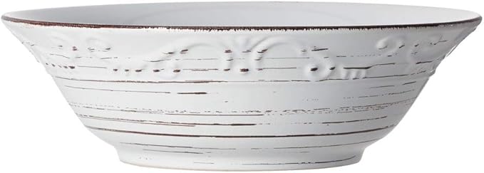 Pfaltzgraff Trellis Serving Set, 3 Piece - White Trellis Serving Bowls (9", 13.75"), Platter Included