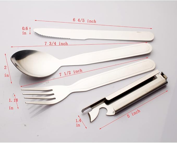 4 Set Picnic Flatware Set, Cutlery Set Extra Strong Ultra Silverware Set, 3 Pieces Knife Fork Spoon Set for Home Use/Travel/Picnic/Camping Utensils Set 2 ggryr nr4ne4 (4 set)