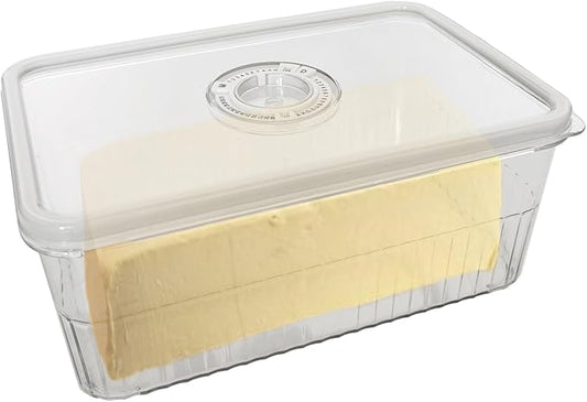 Cheese Container with Airtight Lid and Time Recording - Fridge Cheese Saver