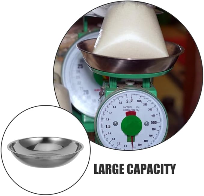 STOBAZA 2pcs Stainless Steel Food Scale Bowl Electronic Scale Tray Digital Scale Weighing Boat for Cooking Baking Kitchen Laboratory Supplies 25cm