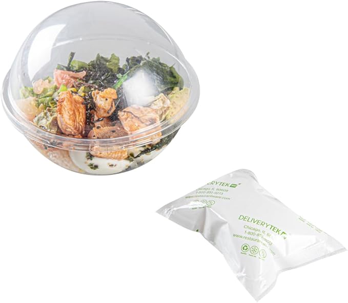 Restaurantware Delivery Tek 5.1 x 3.7 Inch Shipping Ice Packs 100 Durable Cold Packs - Easy-To-Use Design Leakproof Plastic Dry Ice Packs Reusable For Frozen Meat Vegetables or Beverages