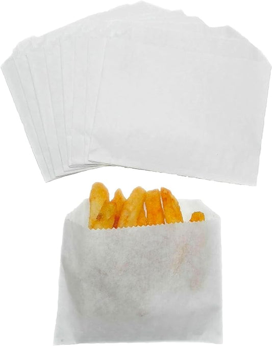 Regency Wraps Grease Resistant Snack Bags, Serving Bag for French Fries, Onion Rings, and More, Perfect for Outdoor Entertaining, Keeps hands Grease-Free, Pack of 100