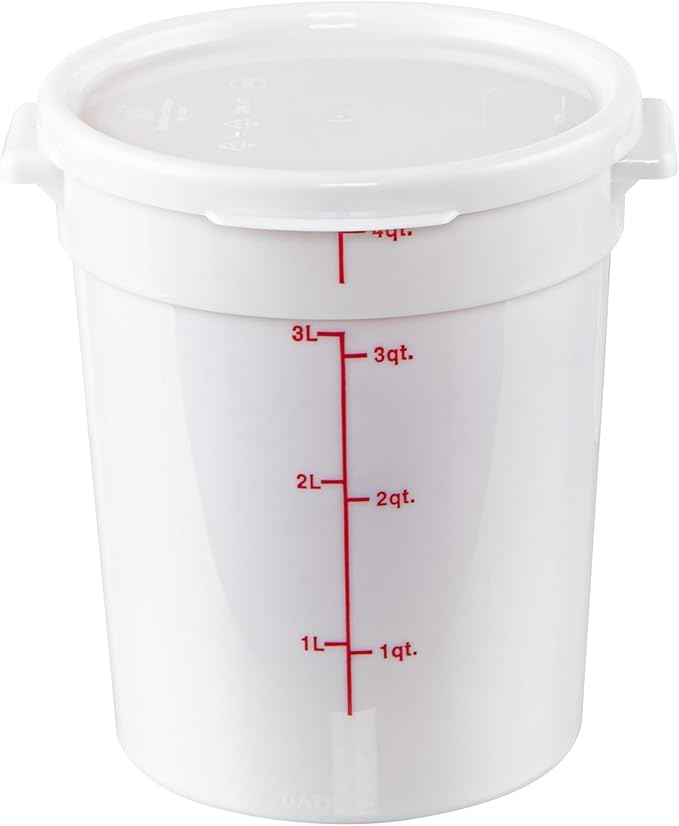 Restaurantware-LID ONLY: Met Lux Food Container Lid, 1 Round Lid For Storage Container - Containers Sold Separately, With Pull-Corner Tab, White Plastic Lid, Dishwashable, Freezable