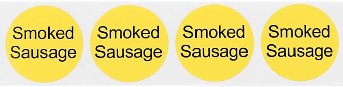 Smoked Sausage Deli Labels 1 Inch 500 Total Adhesive Labels