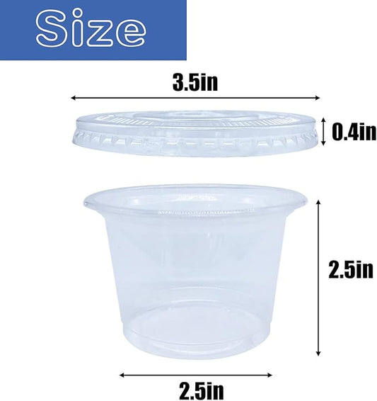 50 Pack 8 OZ Disposable Plastic Cups with Lids,Clear Portion Cups with Flat Lids,Disposable Clear Ice Cream Cup for Parfaits,Yogurt,Drink,Soups,Snacks,Salad,Fruit(With Holes)