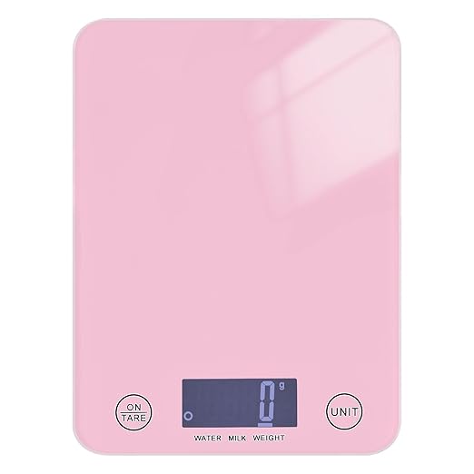 Food Scale Kitchen Scale for Baking Cooking Digital Food Weighing Measuring Scale Small Waterproof Electric Food Scale Pink
