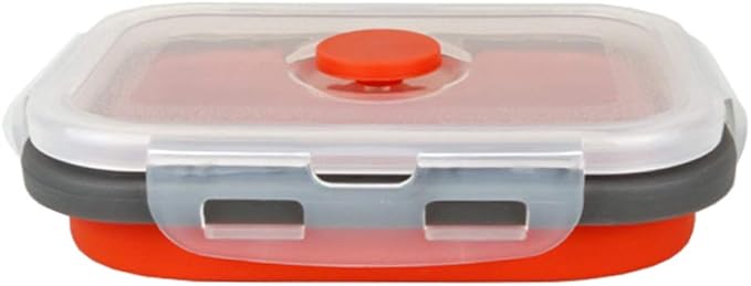 CARTINTS Set of 3 Collapsible Food Storage Containers Collapsible Silicone Bowls, Silicone Lunch Containers with Airtight Lids, Microwave and Freezer Safe, 500ml