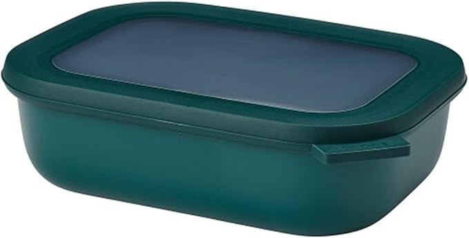 Mepal Cirqula 34oz/1,000ml Circular Rectangular Multi Food Storage & Serving Container with Transparent Lids | Perfect for Food Prep | Microwave & Dishwasher Safe | Nordic Pine | Made in Holland