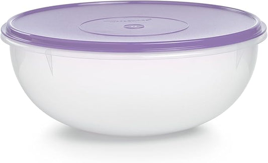 Tupperware Fix-N-Mix 1.7 Gallon Mixing Bowl, Clear with Sorbet Colored Airtight Lid, Dishwasher Safe and BPA Free (6.5 L)